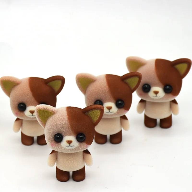 27 desgin Little Cute Flocking Doll Toys Kawaii Mini Cats Decoration Toys bear dog Little Exquisite Dolls Christmas Gifts toy036