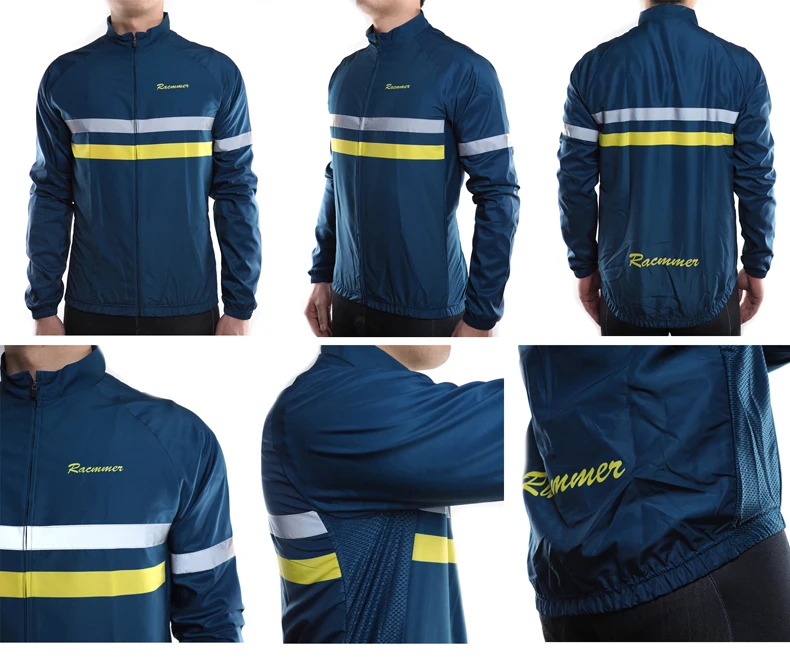 Racmmer Мужская ветровка, светоотражающая куртка для велоспорта, Джерси с длинным рукавом, ветрозащитная одежда для велосипеда, велосипеда, ветрозащитная куртка MTB