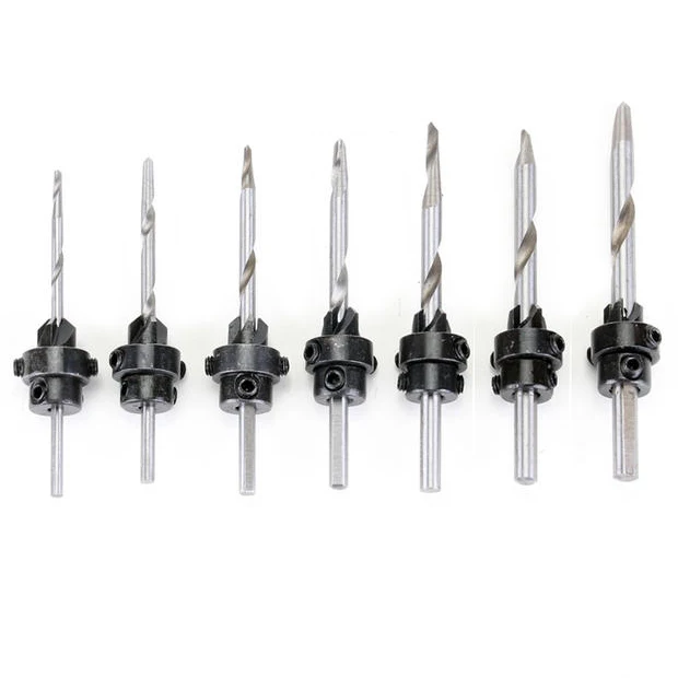 22 Piece Tapered Drill & Countersink Bit Screw Set Wood Pilot Hole For