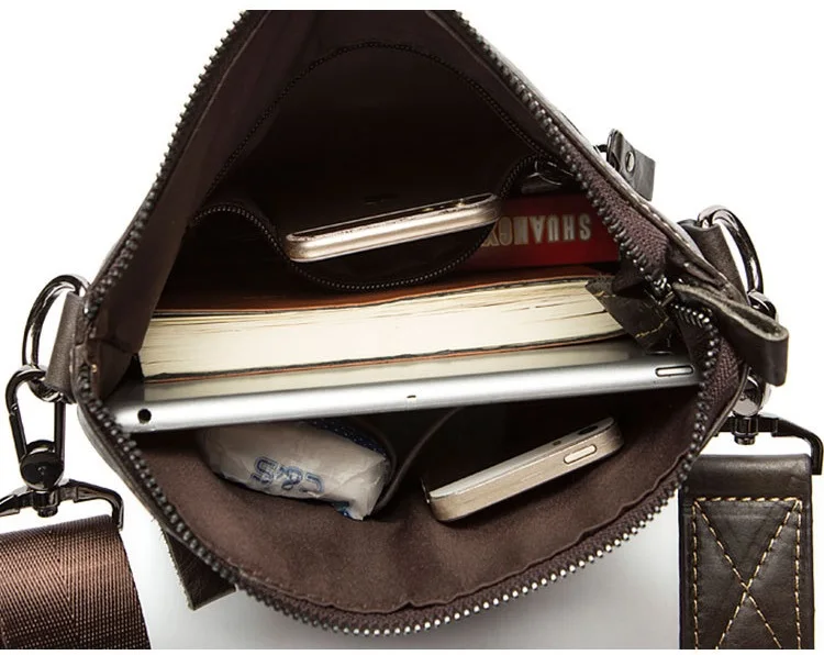 MJ Men's Shoulder Bag Genuine Leather Messenger Bag Real Leather Male Bags Solid Crossbody Handbag for Men High Capacity (17)