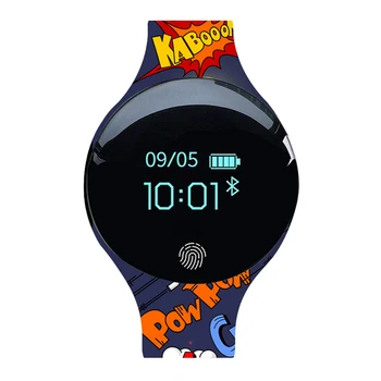 

Support Android 4.4 IOS8 And Above System Children's Cartoon Silicone Smart Watch Strap Casual Fashion Print Children Only Strap