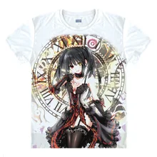 Fecha A Live de la manera T shirt Yoshino Kurumi Tokisaki Cosplay Camiseta del Animado de La Moda camisetas de Algodón Tops Tee envío gratis
