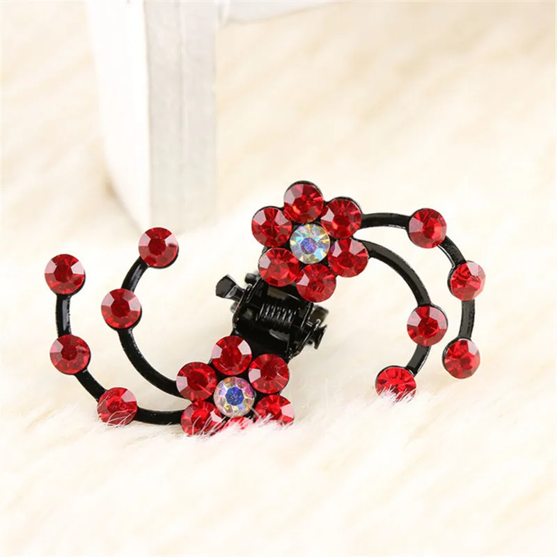 6 pcs/Pack Crystal Rhinestone Flower Hair Claws Mini Women Wedding Bridal Girl Hairpins 5 colors Jewelry Hair Clip 6 pcs/Pack Crystal Rhinestone Flower Hair Claws Mini Women Wedding Bridal Girl Hairpins 5 colors Jewelry Hair Clip