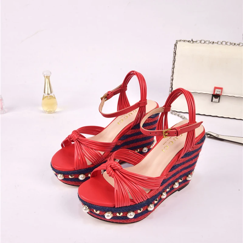 

2019 High Wedges Heel Sandals Fashion Open Toe Platform Plus Size Women Sandals Shoes High Heels