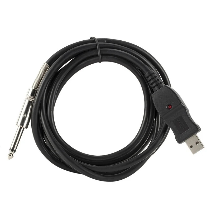 Портативный 1/4 6,3 мм гитарный Бас К USB интерфейсу Подключение ПК инструмент кабель аудио адаптер переходник USB гитарный кабель