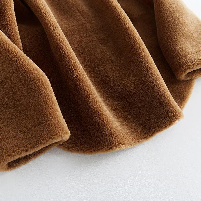 100% Wool Jacket Sheep Shearling Fur Winter Coat Women Clothes 2018 Real Fur Coat Korean Elegant PU Lining Casaco Feminino ZT809