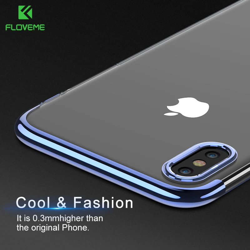 Beste FLOVEME Case Voor iPhone 6 6 s 7 Case Fashion Ultra Slim Clear Cover Case Voor iPhone 6 6 s 7 Plus iPhone 8 X Gevallen Cover