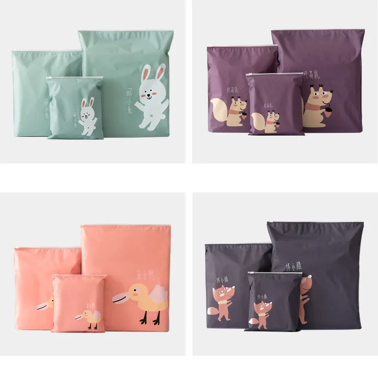

eTya Cute New PVC Zipper 3pcs /set Packing Cubes Bag Case Pouch Luggage Packing Organizers Wash Cloth Cosmetic Shoe Bag
