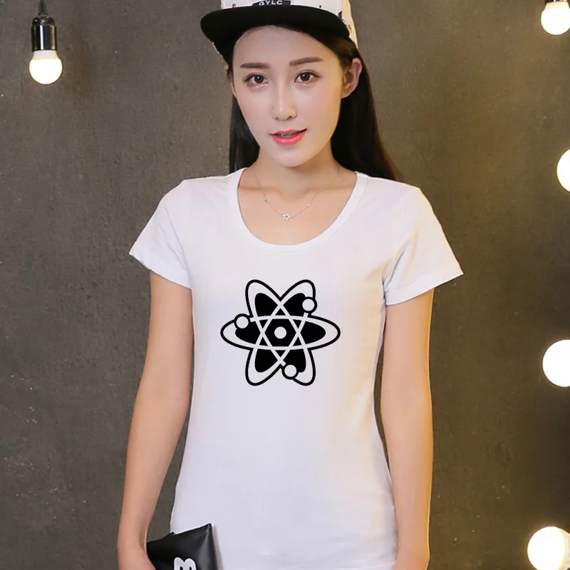 

Summer NEW Cotton Short-Sleeved Chemistry Atom Tees Women Shirts Casual Fashion T Shirt