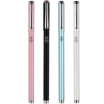 

1pc Creative Fashion Student Metal Slender Gel Pen 0.5mm Black Refill Pen Children'S Learning Stationery Gifts (Random Colors)