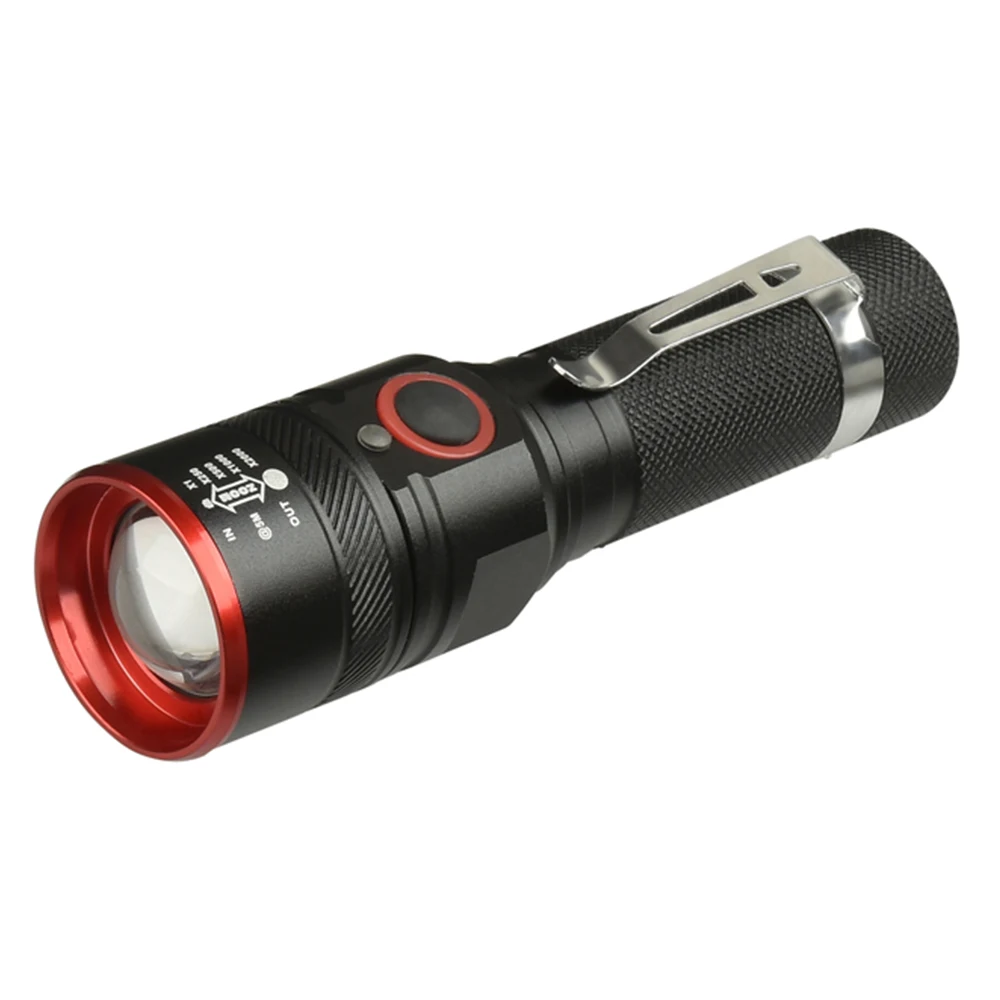 

Led Flashlight Ultra Bright torch XML-T6 Aluminum Lanterna 8000 lumens Zoomable LED torch use 18650 Battery Not include Battery
