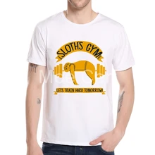2018 summer New Brand Sloth T Shirt Men Crossfit Fitness Bodybuilding Shirts Animal Gyms T Shirt