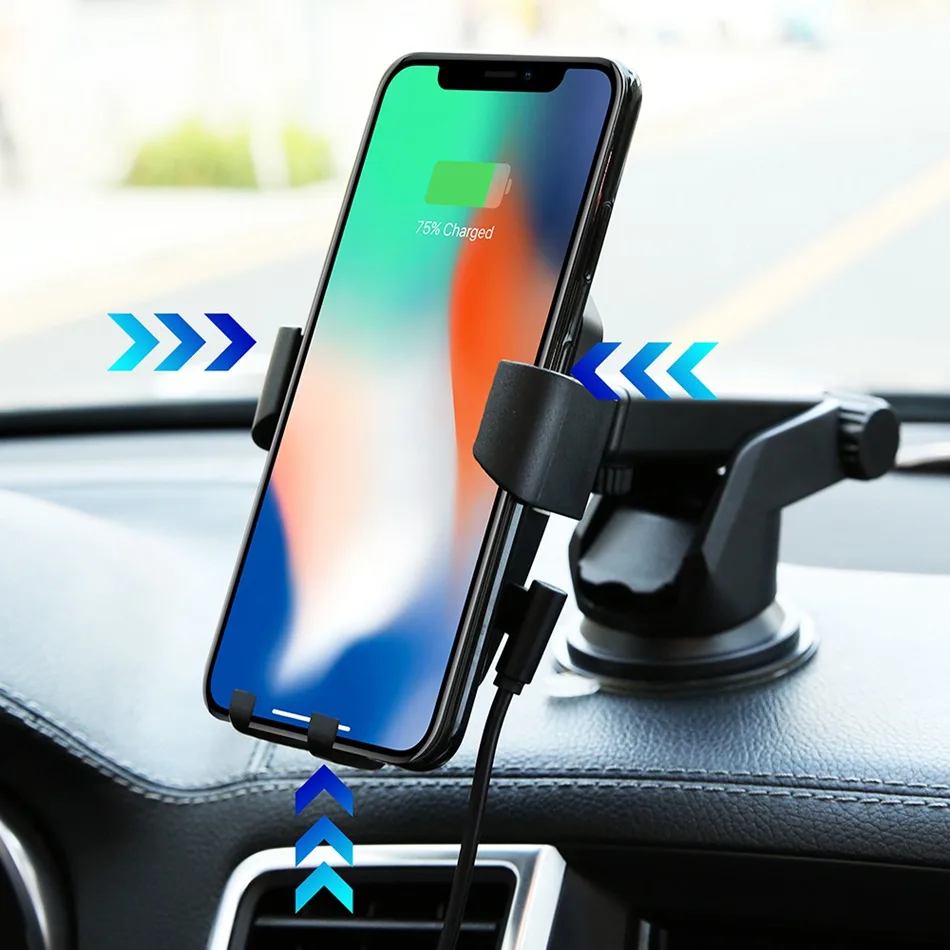 CASEIER автомобильное беспроводное зарядное устройство для iPhone X XR XS Max QI быстрая Беспроводная зарядка гравитационный автомобильный держатель телефона для samsung Note 9 подставка автомобиль беспроводная зарядка