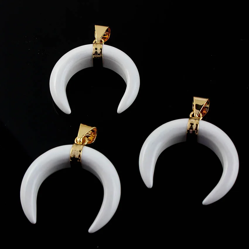 Natural Gnergy Gemstone~ Light Yellow Gold Color Labradorite Rose Pink Quartz Purple Amethysts Pendant Crescent Moon Lapis Lazuli Jewelry 14 AA00201027206c