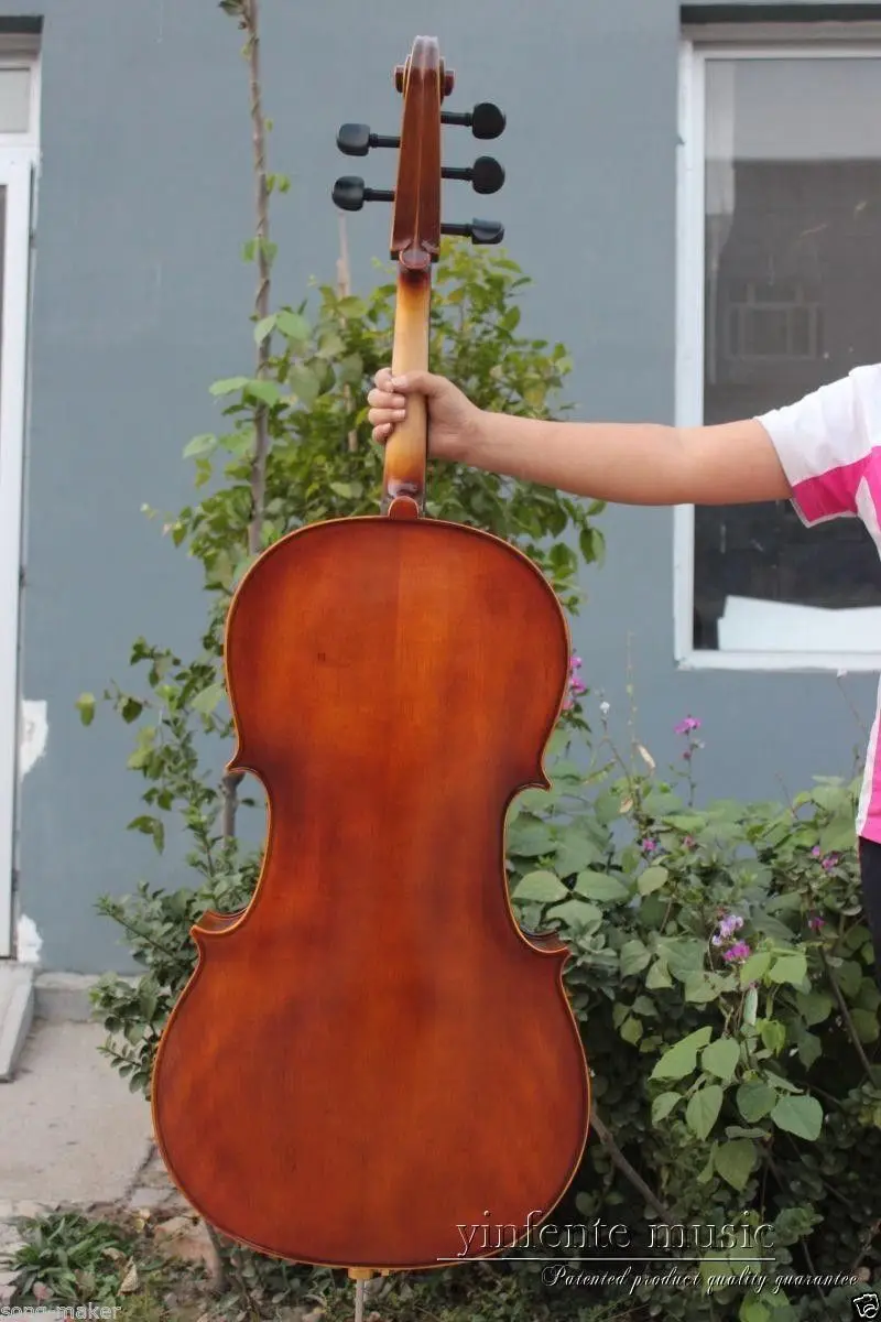 Yinfente 4/4 Cello 5 String Cello Maple Spruce Wood Sweet Sound Ebony
