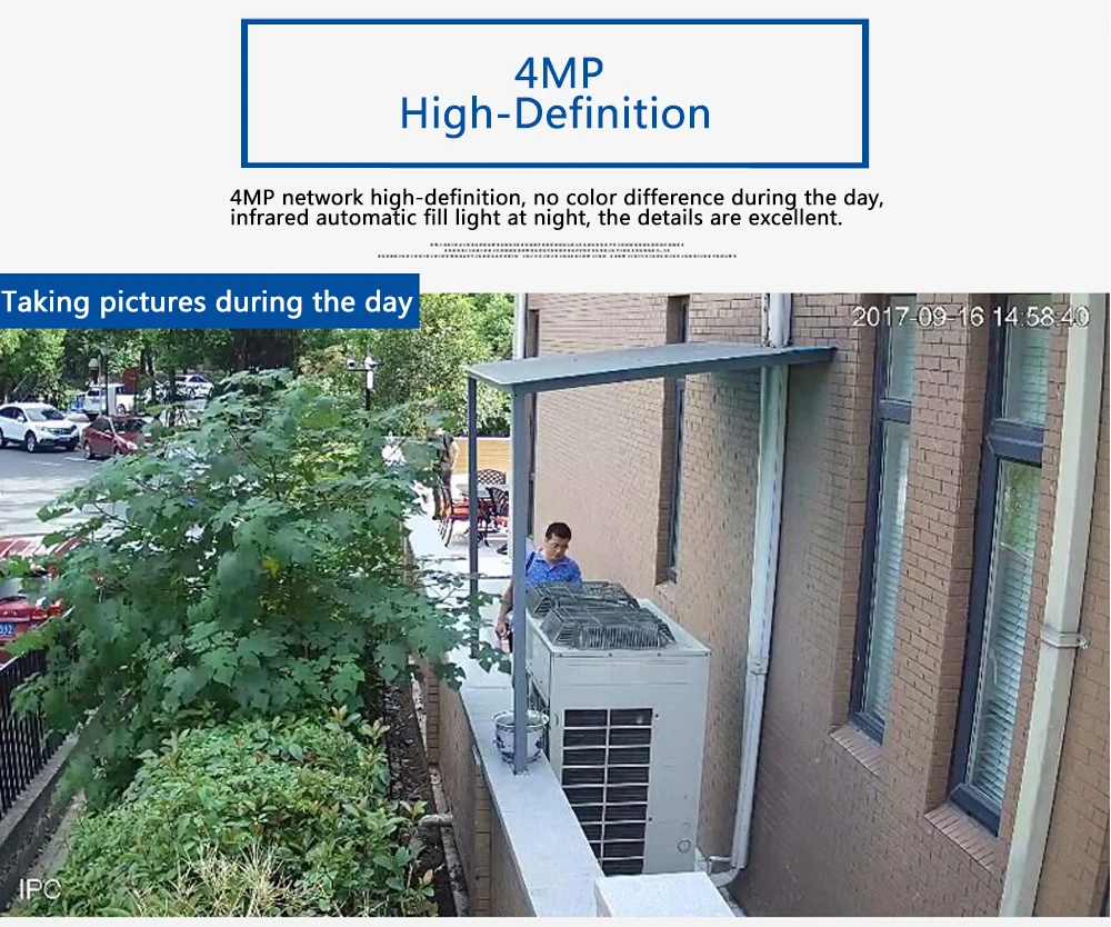 Сетевой видеорегистратор Dahua IP Камера 4MP POE IP67 H.265, ночное видение, встроенный микрофон IPC-HDW4433C-A заменить HDW4431C-A купольные поворотные сетевые