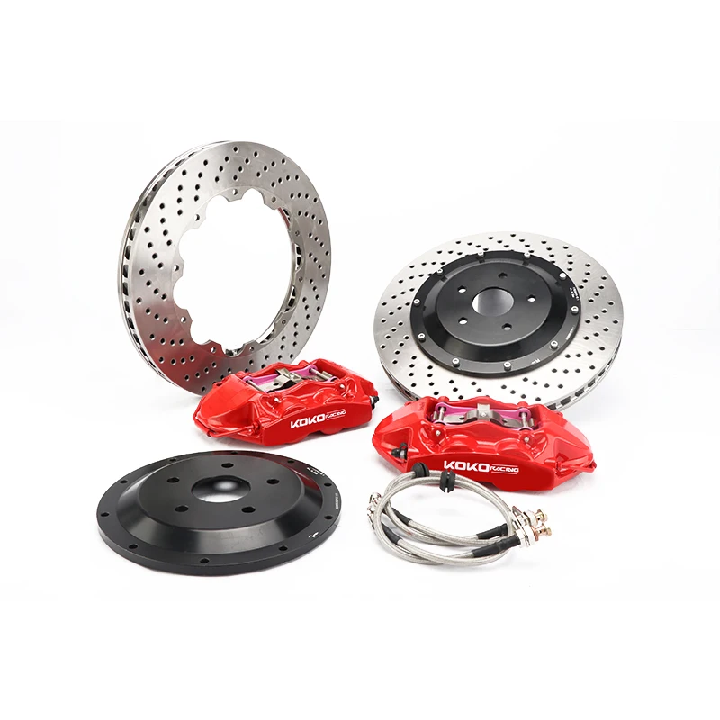

KOKO RACING GT4 big brake kit 4 big pot yellow caliper 330*28mm drilled brake disc 18 rim rear wheel for nissan patrol y61