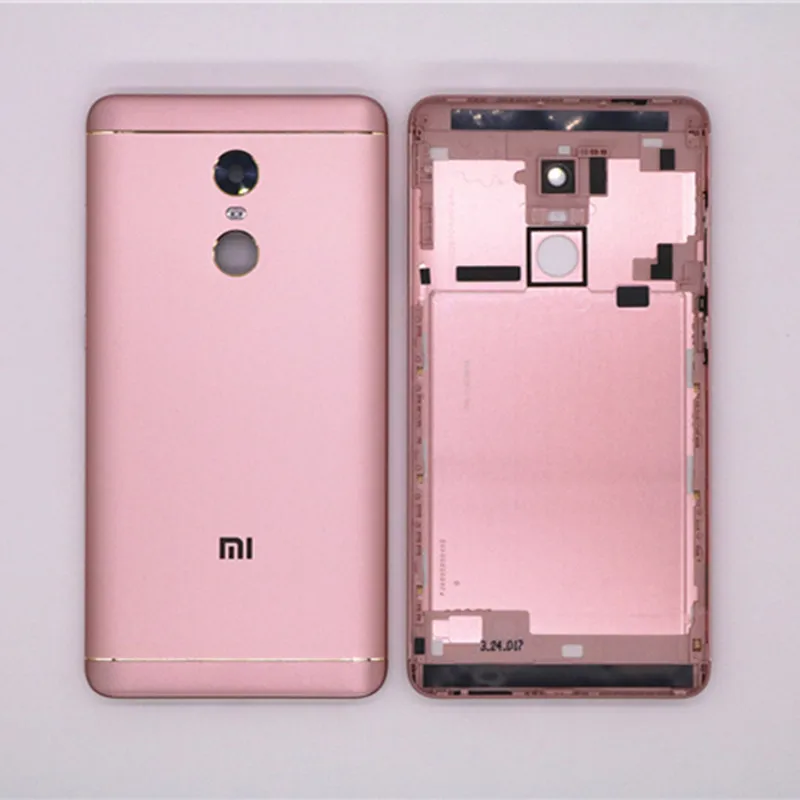 Для Xiaomi Redmi Note 4X32 GB запасные части задняя крышка батарейного отсека Корпус+ боковые кнопки+ Замена объектива вспышки камеры - Цвет: Pink