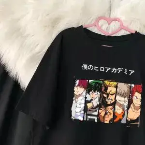Крутые Японские футболки, женские футболки с аниме Харадзюку, уличная одежда, летняя Милая футболка с мультяшным принтом, женские кавайные футболки, топы для девочек - Цвет: 8