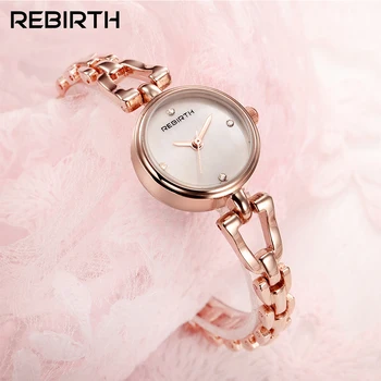 

2018 Fashion Design REBIRTH Famous Brands Luxury Women Clocks Gold Bracelet Watches Ladies WristWatches Relogio Femininos