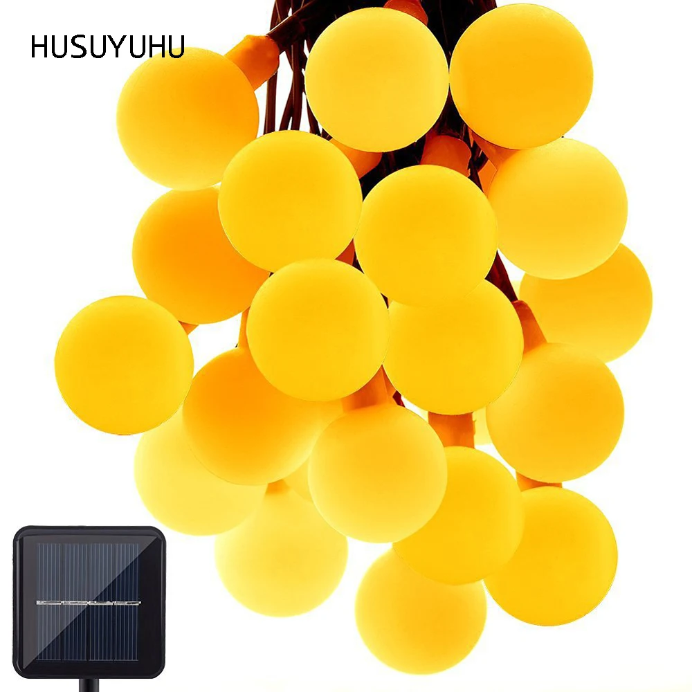 

HUSUYUHU 50 LED Solar Power Ball String Lights Globe Waterproof Multicolor Home Garden Lawn Party Decorations Christmas Lighting