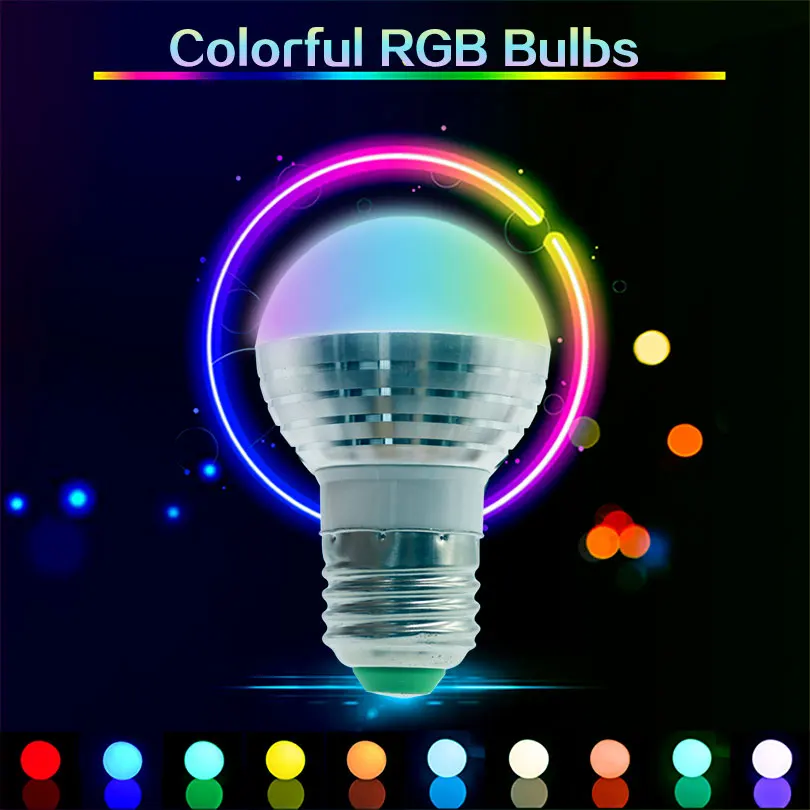 1 шт. rgb Лампочка 110 В 220 В GU10 E27 E14 RGB лампада 16 цветов волшебный светодиодный Светильник-ночник с регулируемой яркостью сценический светильник 24key дистанционный светодиодный светильник