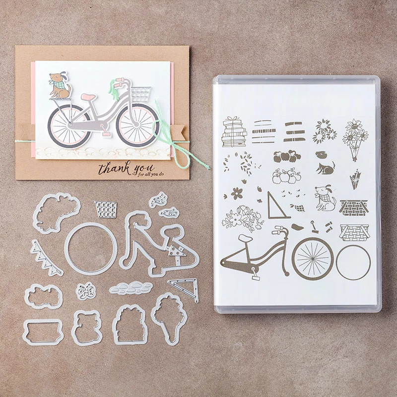 

BIKE Clear Stamp and Dies for Scrapbooking Card Album Making Clear Stamps Sets and Stencil Metal Die Cut Dies