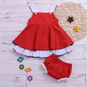 

2PCS Kids Toddler Baby Girls Clothes sleeveless Straps Dress Skirts Tops+ shorts Fashion Princess Outfits Set