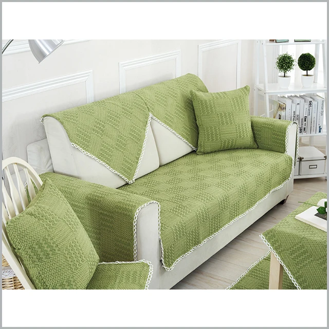 Pure Cotton Sofa Cover Past Solid Green Covers Dustproof Pure Cotton Sofa Cover Past Solid Green Covers Dustproof Resistant Dirt Slicover Funda Towel