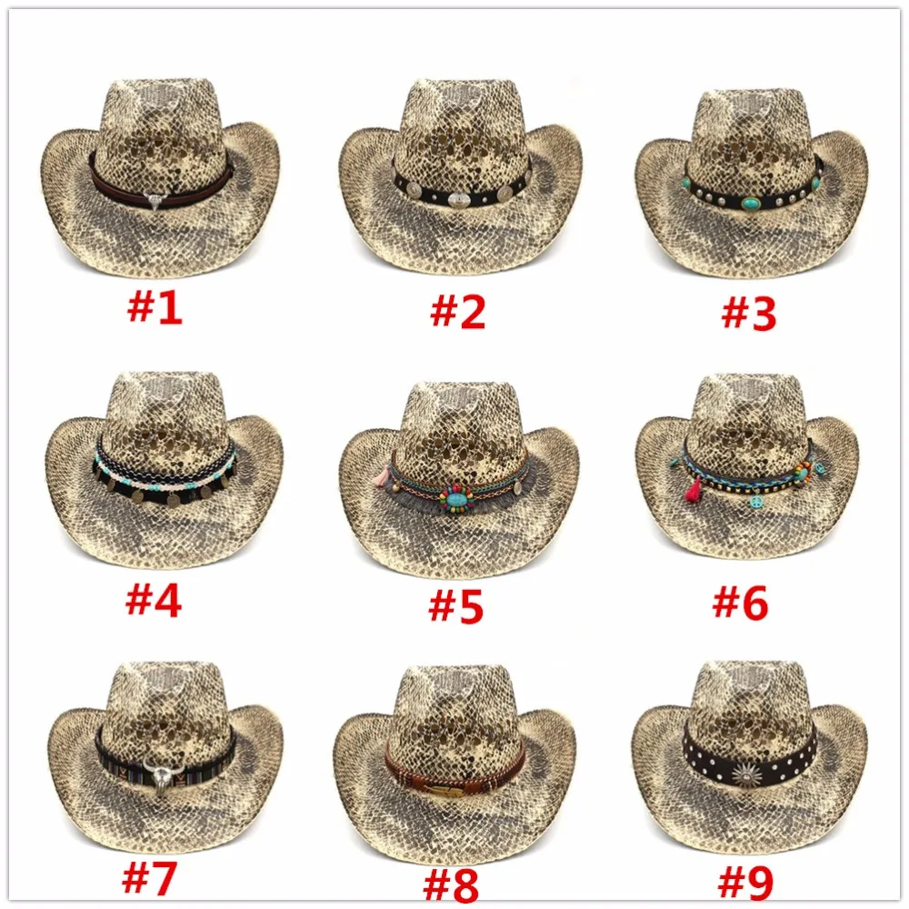 Модная женская и мужская соломенная западная ковбойская шляпа ручной работы, тканые женские папы Sombrero Hombre Cowgirl Jazz Шапки размер 56-58 см