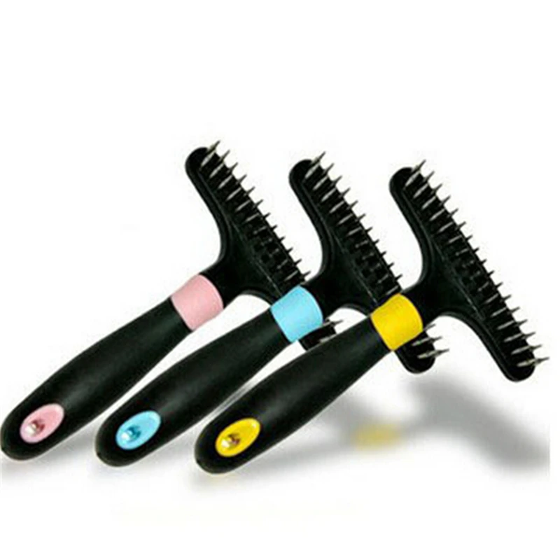 Pet Dogs Thick Hair Fur Shedding Remove Cat Groomer Rake Brush Comb G170pet dog hair combcat