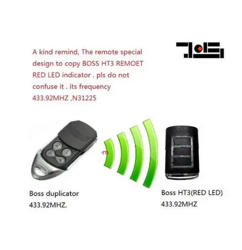 

For BOSS HT3 433.92MHZ ,N31225 boss garage door remote control replacement