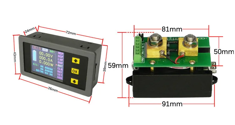DC Батарея 400 В 300A ЖК-дисплей Напряжение ток Вт Мощность емкость цифровой комбинированный Вольтметр Амперметр метр заряда-разряда монитор