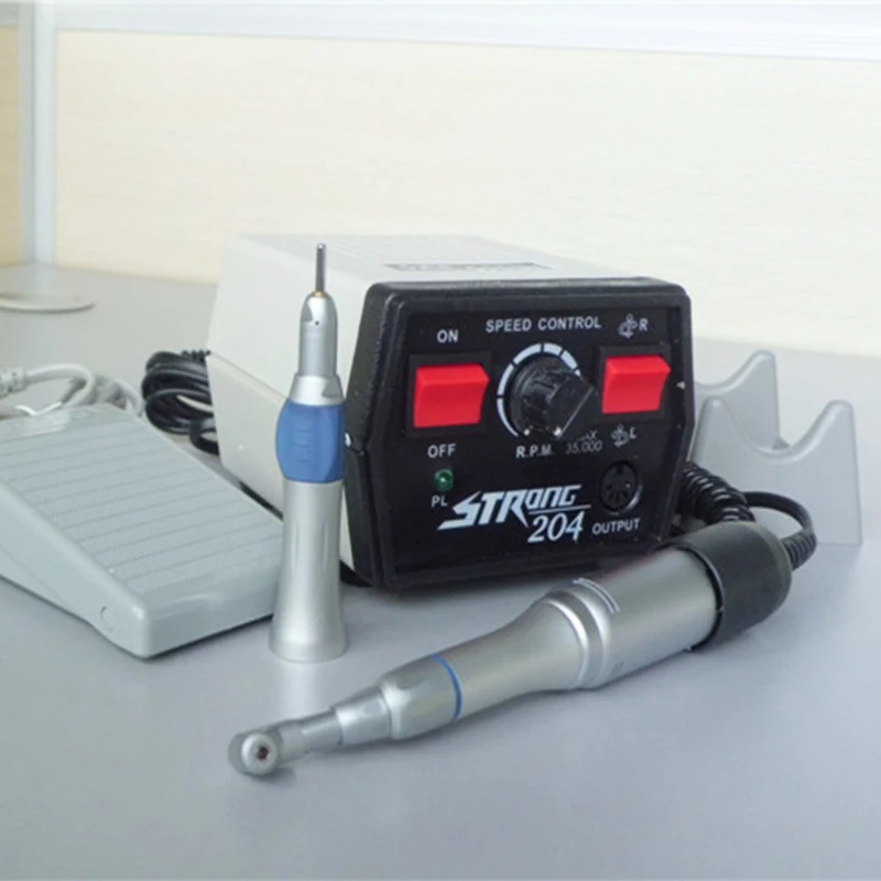 

Dental Lab Polishing Micromotor Hand piece 35000rpm Strong204 108E Micromotor Handpiece with Straight Head and Contra Angle