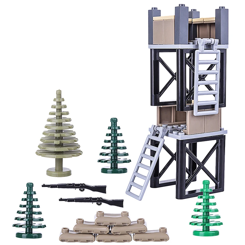 

WW2 Military guard tower Model Building Blocks Compatible Soliders Weapons Blocks Army SWAT Police Accessories Brick LegoINGlys