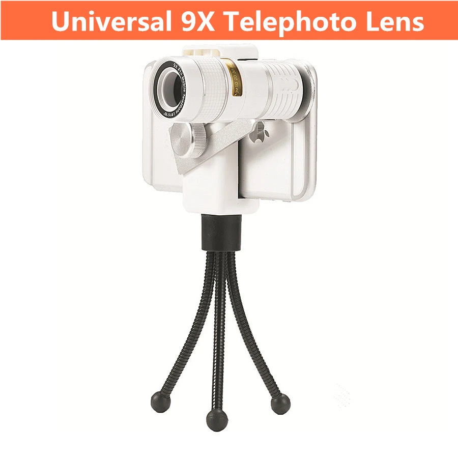 imágenes para Lente universal del teléfono móvil 9x teleobjetivo lente de teléfono para el iphone/samsung smartphone con trípode teleobjetivo zoom óptico imágenes para Lente universal del teléfono móvil 9x teleobjetivo lente de teléfono para el iphone/samsung smartphone con trípode teleobjetivo zoom óptico