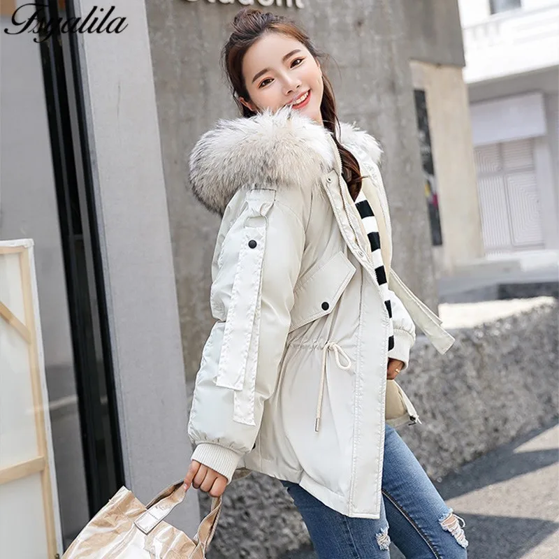 Grand Nouveau De Vers Manteaux white Fourrure Chaud Le gray Parka Coréenne Capuchon À caramel red Manteau green 2018 Femme pink Black Capuche Dames Rose Femmes Bas D'hiver Veste UnwFqxvzR