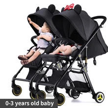 Baby Strollers Umbrellas Double-Pram Twin And Plane Detachable Can-Sit Lie Folding Ultra-Light