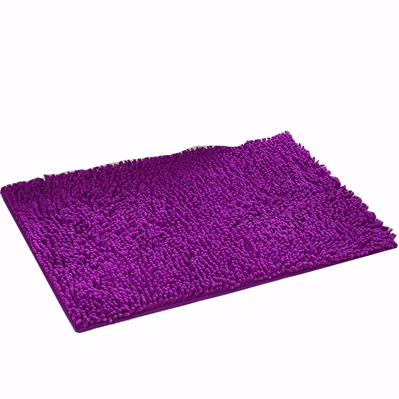 Коврик для ванной из длинного меха синель мягкий быстро впитывающий воду коврик в ванную комнату на трубке коврик после душа домашний короткий маленький ковер - Цвет: Bight purple