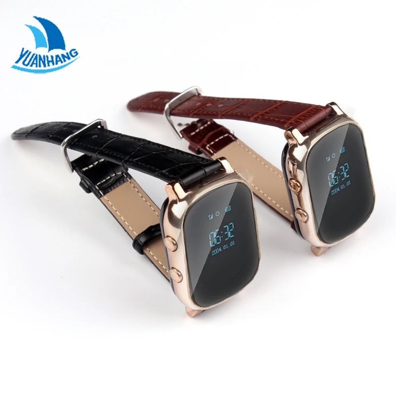 

YH T58 Plus Smart GPS WIFI Tracker Locator Anti-Lost Watch Kid Elder Child SOS Remote Monitor Genuine Leather Strap Smartwatch