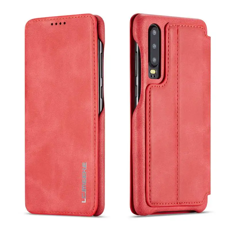 red P30 Pro Кожаный чехол для huawei P30 чехол HG Магнитный протектор Etui для huawei P30 Pro флип-чехол с подставкой корпус - Цвет: red
