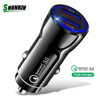 USB Car Charger For iPhone Samsung Xiaomi Dual Port Car USB Chargeur Charger USB 3.1A Fast Charging Car Charger For Mobile Phone