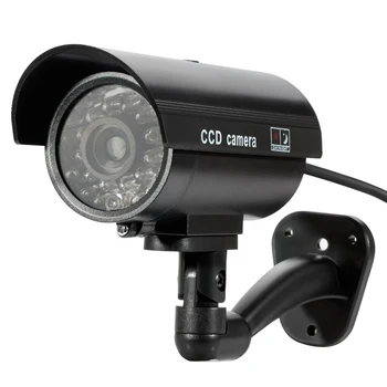 

Fake Camera Battery Powered Flicker Blink LED Rainproof Outdoor Dummy Security Camera Simulation Bullet Camera