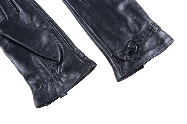 Горячая Распродажа Новая мода Простой дизайн теплые зимние мягкие перчатки черные из натуральной кожи женские перчатки митенки Guantes для женщин