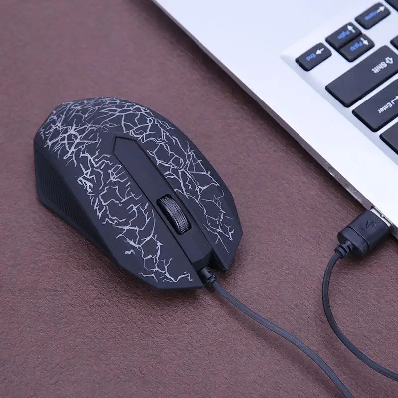 Проводная игровая мышь с USB портом 3 клавиши 2400DPI оптическая RGB подсветкой для ПК