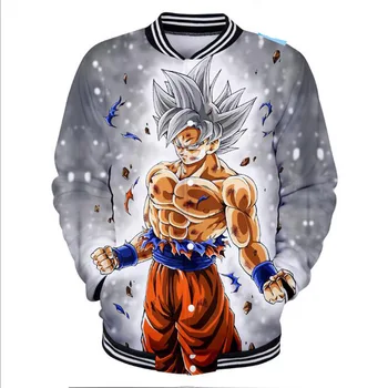 

Hip Hop Fashion Brand Clothing Japanese Anime Dragon Ball Z Sun Wukong Baseball Jacket Men Super Saiyan Goku 3D Baseball Uniform