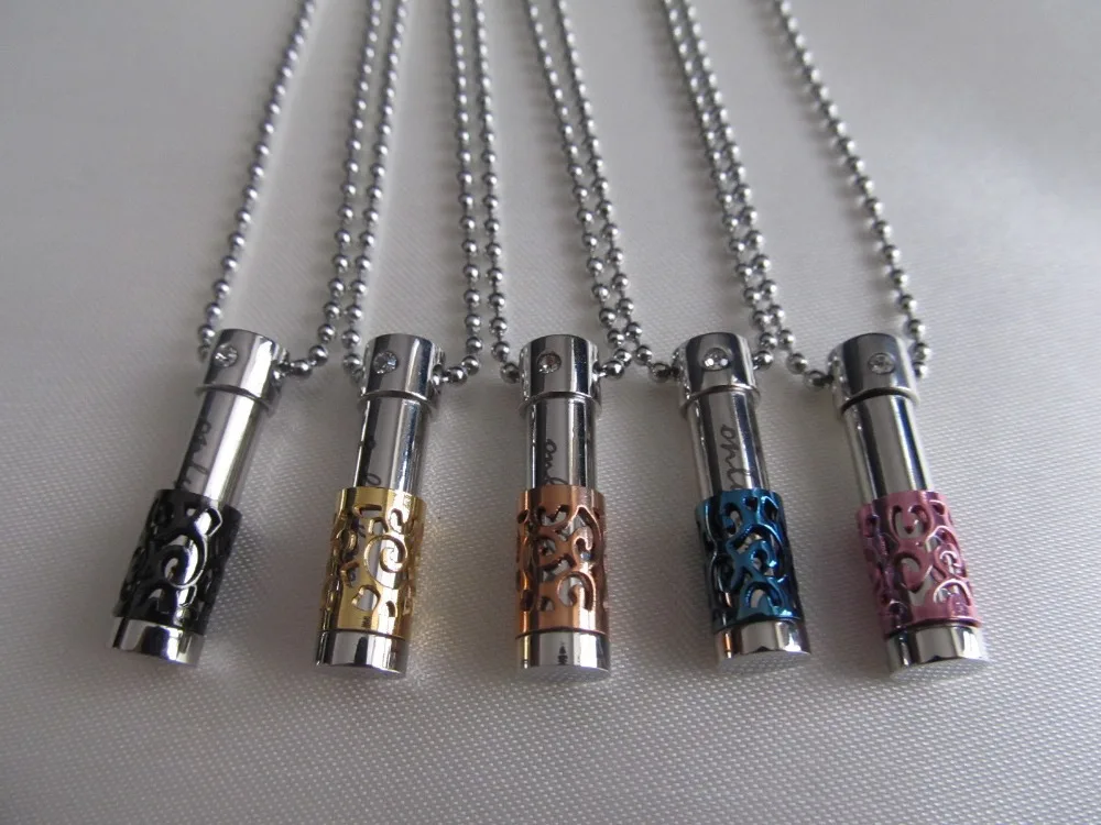 2pc) Fashion Essential Oil Diffuser Necklace Stainless Steel Hollow