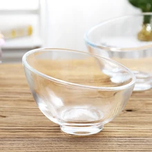 Pack of 2PCS Salad Mixing Bowl Clear Slant Cut Bowl Strong Glass Servers Prep and Mixing Serving Bowl Clear Vase Glass Terrarium
