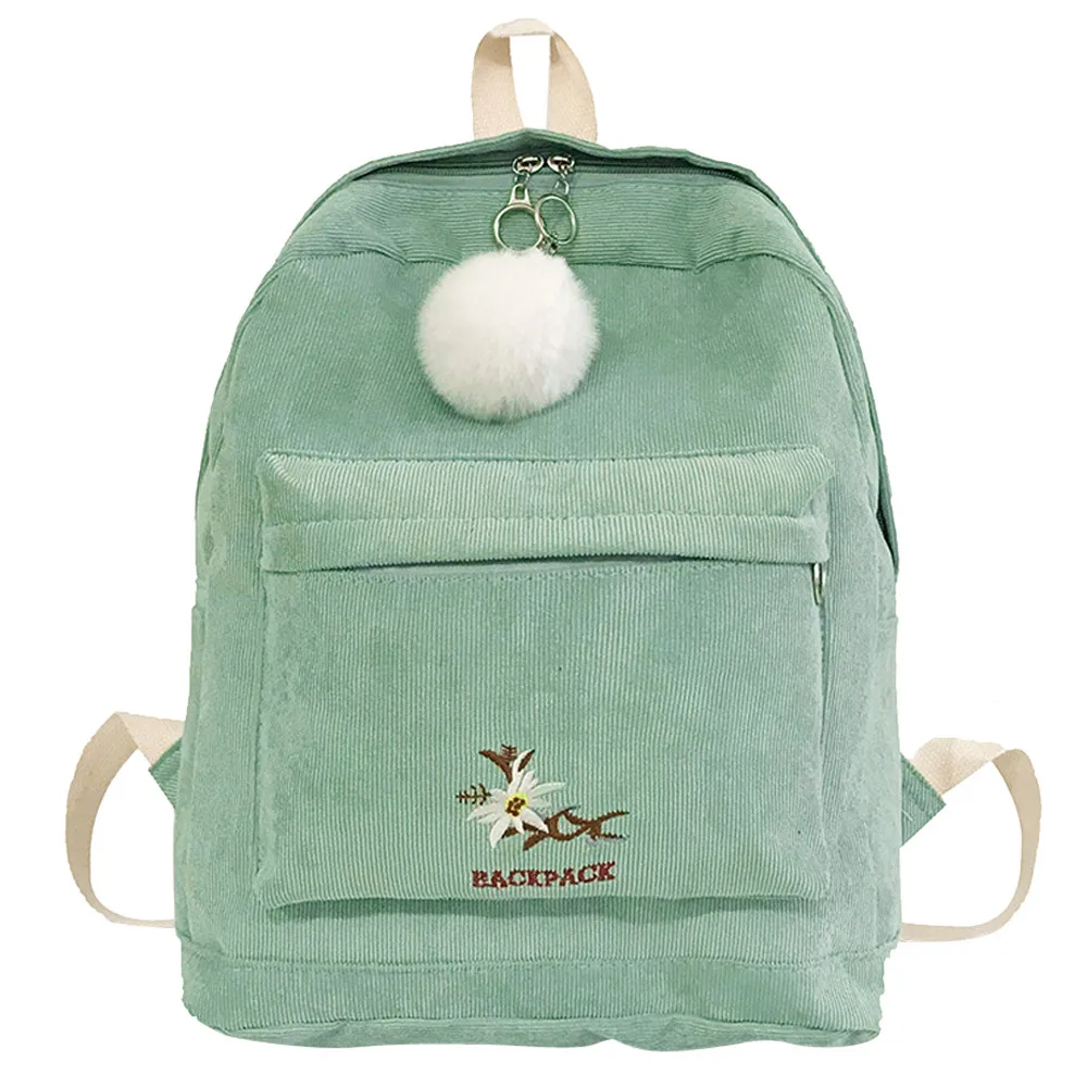 

Maison Fabre Backpack female School Backpack Corduroy School Bag Hairball Women Travel Shoulder Bag Drop shipping O1210#25