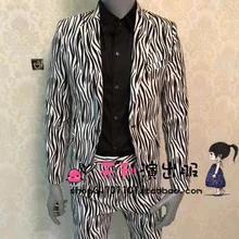 Для мужчин костюмы новая мода ds bigban Зебра Тонкий костюм певица костюмы этап торжественное платье плюс размеры повседневные